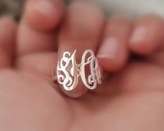 Monogram ring Sterling silver with initials-initials ring-you Preppy Things, Soldered Jewelry, Signet Rings Women, Rings Women, Silver Monogram, Name Ring, Monogram Ring, Signet Rings, Name Rings