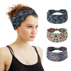 The circumference of the headband is 20" (50.8cm) and it will comfortably stretch to around 22-23" (55.9 - 58.4cm) Depth of each band at its widest part is 11" (28cm). Wear it as an Extra Wide style or Turban Style! Hight Stretchy ,Sweat Wicking , Washable - Workout headbands easily absorbs sweat from forehead, keep head cooler and drier. Boho headbands for women can be washed without any worries of shrinking or losing color. Non Slip No Headache Hair bands - Keeping your hair out of your face s Workout Headbands, Boho Headbands, Lazy Day Hairstyles, Workout Headband, Cute Headbands, Turban Style, Boho Headband, Wide Headband, Sports Running