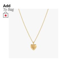 in stock Puffed Heart, Puffy Heart, Love Symbols, Heart Pendant Necklace, Chain Lengths, Heart Necklace, Heart Pendant, Gold Color, Pick Up