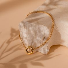 Discover our elegant Minimalist Circle Bracelet, boasting a detachable hinged circle that adds a personalized charm to your ensemble. Whether layered with other bracelets or worn solo, its timeless design effortlessly elevates any outfit, making it a must-have accessory for every occasion ♡ Finish/Material: 18K Gold Over Brass ∙ Rhodium Over Brass Featuring a ~12mm Circle Link Pendant with a Hinged Clasp on ~6.5 inch Rolo Link Chain Part of our Bracelet Collection SKU: RR-BR061 Initial Tag Necklace, Birthstones By Month, Sideways Initial Necklace, Dainty Initial Necklace, Circle Bracelet, Birthstone Pendant, Stud Set, Bracelet Collection, Circle Pendant