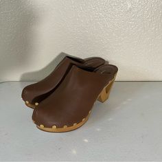 Message For Questions Platform Clogs With Faux Leather And Closed Toe, Faux Leather Platform Clogs With Closed Toe, Faux Leather Closed Toe Platform Clogs, Brown Closed Toe Platform Clogs, Brown Clogs With Leather Lining And Round Toe, Leather Platform Clogs With Almond Toe, Leather Clogs With Wooden Heel And Almond Toe, Brown Closed Toe Platform Mules, Brown Leather Round Toe Clogs