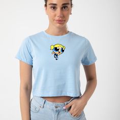 Powerpuff Girls Bubbles, Casual Crop Tops, Night Club Bar, Slim Fit Shirts, Cocktail Lounge, The Powerpuff Girls, Skirts Jeans, The Powerpuff, Shirts Short Sleeve