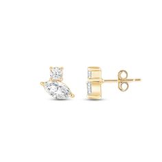 gold plated earrings with cubics and cz stones