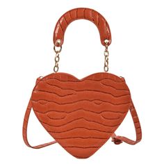 Miri love Bag- Okay to edit Cute Purses Handbags, Unique Handbag, Small Shoulder Bags, Cute Heart, Stone Pattern, Cute Purses, Orange Bag, Bag Trends, Color Stone