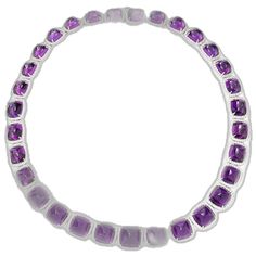 Formal Amethyst Jewelry With Polished Finish, Elegant Purple Amethyst Necklace, Formal Purple Gemstone Necklace, Classic Purple Amethyst Necklace, Luxury Purple Necklaces For Anniversary, Elegant Purple Jewelry With Polished Finish, Formal Faceted Amethyst Jewelry, Formal Fine Jewelry Amethyst Necklaces, Luxury Purple Necklace For Anniversary