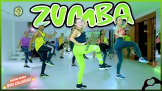 a group of people doing zumba dance moves with the words zumba above them