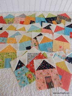 the quilts are laid out and ready to be sewn