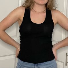 This Zara Tank Top Is A Staple Piece. Brand New With Tags! Black Ribbed Scoop Neck Tank Top, Black Seamless Crew Neck Tank Top, Black Scoop Neck Casual Tank Top, Casual Black Scoop Neck Tank Top, Casual Crew Neck Tank Top For Night Out, Black Scoop Neck Top For Night Out, Black Scoop Neck Tank Top For Everyday, Black Ribbed Tops For Everyday, Everyday Black Ribbed Tops