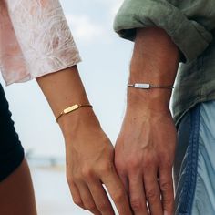 Custom Minimal Bracelet Set – Customcuff Engraved Gifts For Boyfriend, Engraving Ideas For Him, Engraved Bracelets For Him, Couple Bracelets Gold, Engraving Ideas Jewelry, Couple Friendship Bracelets, Couples Jewelry Bracelets, Bracelet For Boyfriend, Gift Idea For Couples