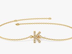 A name, a word, whatever you choose to represent - make it personal with the Diamond Initial Letter Bracelet in 14k Gold. This bracelet features a single initial letter of your choice. A symbol of your style, this is great for birthdays, an anniversary or as a gift for any occasion. FEATURES • Made to Order • Gold Kt: 14k Solid Gold, 18k Solid Gold • Gold Color: Rose Gold, Yellow Gold, White Gold • Available Length Range: 5 Inches - 8 Inches (Custom lengths are also available upon contact) • Ava Dainty Yellow Gold Name Bracelet With Initials, Elegant Monogram Name Bracelet For Everyday, 14k Gold Initials Name Bracelet, Classic 14k Gold Bracelets With Initials, Minimalist Monogram Name Bracelet In Yellow Gold, Minimalist Yellow Gold Monogram Name Bracelet, Minimalist Monogrammed Name Bracelet In Yellow Gold, 14k Gold Monogram Name Bracelet As Gift, 14k Gold Monogram Name Bracelet For Gift