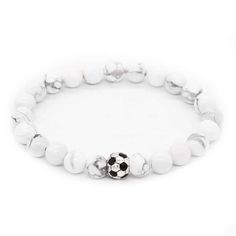 Football Natural Stone Charm Bracelets for Men - Blue Force Sports Football Friendship, Soccer Sayings, Soccer Bracelets, Soccer Necklace, Soccer Jewelry, Sports Quote, Soccer Accessories, Soccer Hoodies, Soccer Girl Problems