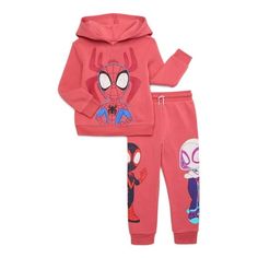 From everyday adventures to cozy times at home, dress him in playful comfort with this Spidey & Amazing Friends Graphic Hoodie and Joggers Set. Super cute, and soft as can be, this two-piece set is exactly what your little Spidey fan needs in his collection. Wear it together for a sweet, matched set or he can mix and match with all his casual favorites to create even more outfits. Size: 2T.  Color: Red.  Gender: male.  Age Group: toddler. Winter Character Print Long Sleeve Sets, Winter Cotton Sets With Character Print, Spidey And His Amazing Friends Bedroom, Playful Winter Sets For Playtime, Red Character Print Loungewear Sets, Playful Winter Playtime Sets, Playful Winter Playwear Sets, Hooded Pink Cotton Sets, Pink Cotton Hooded Sets