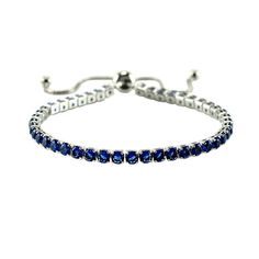 Round Blue Sapphire CZ Cubic Bolo Tennis Bracelet-SZ-ADJ+Good 4 Kid  The gorgeous CZ stones are hand-set. A perfect choice to declare your statement style for everyone to see BOLO BRACELETS ARE HOT..ANY 1 CAN WEAR THEM. CUTE FOR MOMMY AND ME Stack them up and mix colors HOT AND NEW STYLE..ONE SIZE FITS ALL Fits Kids Also Bracelet Width: 4 mm Stone: Blue Sapphire, CZ Style: Bolo Tennis Category:Bracelet Base Material: Nickle free,Lead free Stone Type:Cubic Zirconia Plating: Rhodium Plated NEVER BUY A DIAMOND AGAIN Base Material: Brass,USA Lead & Nickle Free Compliant Plating: Thick + Heavy Plating, Shiny High Polished Rhodium & Gold  Plated designs The Stones Are The Same Used In Gold Or Silver 925 Jewelry. All items are shipped in a box, bubble wrap envelope and sent USPS 1st class mail. I Elegant Adjustable Blue Crystal Bracelet, Adjustable Sapphire Bracelet Jewelry, Adjustable Sapphire Crystal Bracelet, Adjustable Sapphire Crystal Bracelet Gift, Adjustable Blue Tennis Bracelet, Adjustable Blue Round Tennis Bracelet, Adjustable Blue Crystal Round Bracelet, Adjustable Blue Crystal Bracelet, Eternity Bracelet