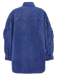 'Fern' cotton denim coat with button closure, all-over maxi pockets, long cuffed sleeves. Composition: 100% cotton