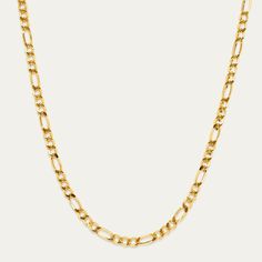 Figaro Chain Necklace in 14k solid gold, handcrafted in Europe. Express your style with this Figaro chain necklace. * Chain Width : 3 mm* Necklace length: 20 inches * Weight : 6.5 grams Luxury Figaro Chain Necklace With Rectangular Links, Luxury Figaro Chain Necklace With Oval Links, Luxury Figaro Chain Link Necklace, Formal Cuban Link Necklace With Figaro Chain, 14k Gold Figaro Chain Link Necklace, Classic Cuban Link Necklace, Tarnish Resistant, Luxury 14k Gold Figaro Chain Necklace, Classic Formal Cuban Link Necklace With Figaro Chain, Yellow Gold Plated Figaro Chain Necklace