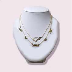 Layered Double Chain Name Necklace ♥ The most unique jewelry you can find, perfect gift for you and your loved one ♥ Available in 2 colors: Silver color: rhodium plated Sterling silver . Gold color: gold plated Sterling silver.   It takes 14 to 21 business days ♥ I can design with any font type. If you want to order by a special font in your mind, please make an order first then let me know the font name you want us to use ♥ The most unique jewelry you can find, perfect gift for you and your lov Customized Nameplate Necklaces For Anniversary, Name Pendant Necklaces For Anniversary, Name Pendant Necklace For Anniversary, Personalized Sterling Silver Chain Necklace For Anniversary, Customizable Pendant Necklaces For Anniversary, Customizable Pendant Necklace For Anniversary, Pendant Name Necklace For Anniversary Gift, Custom Name Pendant Necklace For Anniversary, Customizable Pendant Necklaces For Anniversary Gift