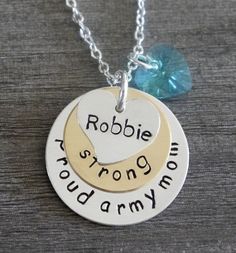 Army Mom, Proud army mom, Army Mom Jewelry, Army Mom Necklace, Army Wife, Army Wife Jewelry, Proud Army Wife, Army Wife Necklace, Army Wife Jewelry, Wife Necklace, Army Mom, Army Wife, Mom Jewelry, Mom Necklace, Birthstone Bracelets, Hand Stamped Jewelry, Personalized Bracelets