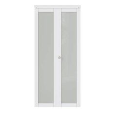 an open white door on a white background