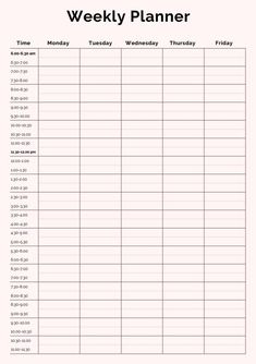 a printable weekly planner is shown in the middle of this page, which shows it's time