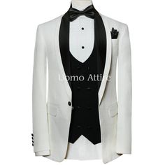 Handmade white and black contrast tuxedo 3 piece suit, white tuxedo suit, black tuxedo suit, tuxedo suit Sequin Suit, Terno Slim, Prom Suits For Men, Groom Tuxedo, White Tuxedo, Mens Jackets Casual, Prom Suits, Wedding Suit, Suit Shirts