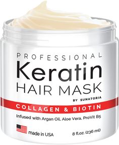 PRICES MAY VARY. Professional Salon Treatment - Hydrolyzed Keratin and Silk Protein, Coconut Oil and Pro-Vitamin B-5 All In One Repairing Hair Mask instantly transforms the texture of your hair, making it smoother, thicker, healthier-looking with higher volume and bounce Extra Hydration and Repairing: SUNATORIA Keratin Hair Mask gives damaged and dry hair a renewed look and feel of silky perfection and radiant shine Deeply Conditioning to Heal Hair: Infused with Hydrolyzed Keratin, Silk Protein, Keratin Hair Mask, Best Hair Mask, Hair Mask For Damaged Hair, Hair Repair Mask, Hair Masque, Beauty Vitamins, Coconut Oil Hair, Keratin Hair, Hair Control