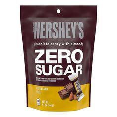 hershey's chocolate candy with almonds zero sugar bar, 3 5oz