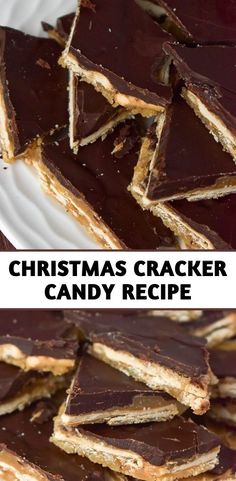 christmas cracker candy recipe on a white plate