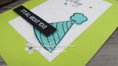 a close up of a birthday card with a black marker on the front and green background