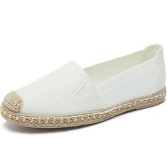 AOMAIS Womens Espadrilles Flats Knit Mesh Loafers Simple style, available in a variety of colors Detailed Display Occasion Display Our shoes are designed for comfort, fashion and love . If you have any questions about these shoes, feel free to reach out to us before or after making a purchase. Size: 10.  Color: White.  Gender: female.  Age Group: adult. Comfortable White Slip-on Flats, White Flat Slip-ons For Summer, White Flat Bottom Slip-ons For Summer, White Slip-ons With Rubber Sole For Summer, Comfortable White Slip-ons With Flat Heel, Comfortable White Flats With Round Toe, Comfortable White Closed Toe Flats, White Closed Toe Comfortable Flats, Casual Comfortable Lace-up Flats