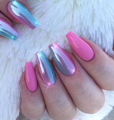 100+ Nails Art Ideas // Chrome Nails // Fashion And Beauty Ideas Metallic Nails Design, Nails Art Ideas, Chrome Nails Designs, Mirror Nails, Summery Nails, Nails Fashion, Blue Nail, Metallic Nails, Coffin Nails Designs