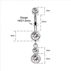 This titanium dangle belly button ring looks perfect for any outfit. It's a classic style with everlasting beauty. It causes no damage to the skin, a perfect choice for sensitive skin. Its titanium construction makes it durable and lightweight, while its sparkly gems add a touch of glamour. Internally Threaded Metal Belly Rings, Metal Internally Threaded Belly Rings, Elegant Metal Dangle Belly Rings, Dangle Metal Belly Rings, Elegant Dangle Belly Rings With Internally Threaded Design, Elegant Dangle Belly Rings With Internally Threaded Detail, Silver Hypoallergenic Dangle Belly Rings, Hypoallergenic Silver Dangle Belly Rings, Elegant Nickel-free Belly Rings