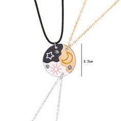 Send a celestial friendship token with our Moon, Sun, Star Friendship Necklaces! Each necklace features a unique motif symbolizing friendship and unity. Perfect for showing your bestie some love, these necklaces are out of this world! Pendant Size: 3.2cm Metals Type: Zinc alloy Chain length: 45+5cm Moon Sun Star, Kawaii Games, Kawaii Bags, Kawaii Backpack, Kawaii Pens, Akita Dog, Pop Photos, Kawaii Plushies, Moon Sun