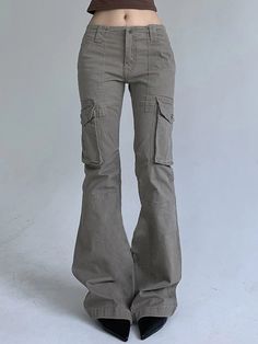 Tavimart Y2k Cargo Pants Korean Fashion Slim Fit Flare Pants Vintage Pockets Women Pants Autumn New Simple Female Trousers Y2k Baggy Full-length Bottoms, Baggy Y2k Full-length Pants, Y2k Style Baggy Full Length Pants, Y2k Full-length Baggy Pants, Y2k Cotton Straight Pants, Y2k Style Cotton Straight Pants, Y2k Straight Cotton Pants, Y2k Wide Leg Parachute Pants With Pockets, Non-stretch Mid-rise Y2k Pants