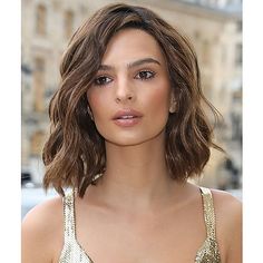 Category:Synthetic Wig; Gender:Women's; Wig Type:Natural Wigs,Short; Color Shade:Brown; Hair Material:Synthetic Hair; Cap Construction:Machine Made; Texture:Wavy; Length:Short; Heat Resistant:Yes; Listing Date:09/13/2021; Hairstyle:Asymmetrical; Can Be Permed:No Styling Long Bob, Shoulder Length Curly Hair, Short Wavy Bob, Hair Color Crazy, Medium Bob Hairstyles, Long Bob Hairstyles, Trending Hairstyles, Cool Haircuts, Satin Dress