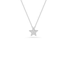 White Gold-1^Diamond Pendant Necklaces: Julianne Himiko Diamond Star Necklace 14K White Gold Diamond White Star Necklace With Single Cut Diamonds, White Gold Star Necklace Fine Jewelry, Elegant Star-shaped White Gold Diamond Necklace, Dazzling Star-shaped White Gold Necklace, Luxury White Gold Star-shaped Diamond Necklace, Diamond Star Necklace, Dana Rebecca Designs, Mini Necklace, Diamond Star