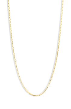 Just the right accent for any look, this 14-karat gold chain necklace showcases layered, serpentine-like links. 22" length 14k gold Made in Italy Yellow Gold Necklaces With Oval Link Box Chain, Yellow Gold Necklace With Oval Link Box Chain, 14k Gold Box Chain Necklace With Rectangular Links, 14k Yellow Gold Box Chain Necklace, Yellow Gold Link Necklace With Box Chain, Yellow Gold-plated Box Chain Necklace, Yellow Gold Plated Box Chain Necklace, 14k Gold Oval Link Box Chain Necklaces, Yellow Gold Necklaces With Rectangular Box Chain