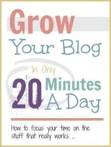 a poster with the words grow your blog in only 20 minutes a day on it