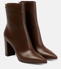 Piper 85 Leather Ankle Boots in Brown - Gianvito Rossi | Mytheresa