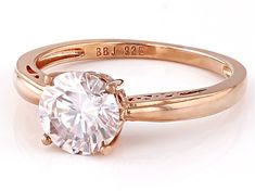 White Moissanite 14K Rose Gold Over Silver Solitaire Ring 1.79Ctw Gia Certified Rose Gold Cubic Zirconia Rings, Gia Certified Rose Gold Round Cut Diamond Ring, Classic Rose Gold Gia Certified Wedding Ring, Ring Spacer, Diamond Alternatives, Popular Jewelry, Mens Accessories Jewelry, Jewelry Maker, Sunglass Frames