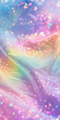 an abstract background with colorful lights and blurry bubbles in pastel colors, like stars