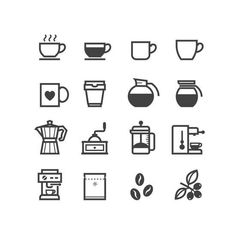 coffee icons are shown in black and white