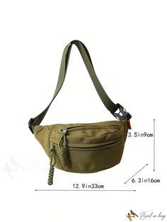 BirdinBag - Waterproof Fashion Waist Bag - Sleek and Stylish, Medium Size Khaki Rectangular Chest Bag For Travel, Khaki Shoulder Bag For Outdoor Activities, Large Capacity Crossbody Bag For Outdoor, Large Capacity Crossbody Canvas Bag For Outdoor, Large Capacity Outdoor Crossbody Bag, Outdoor Large Capacity Crossbody Canvas Bag, Trendy Large Capacity Shoulder Bag For Outdoor, Khaki Outdoor Bag With Adjustable Strap, Large Capacity Outdoor Shoulder Bag