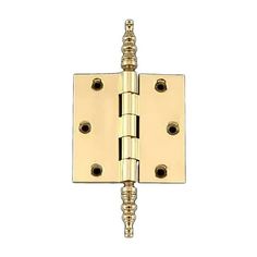 a brass plated door hinge with three screws