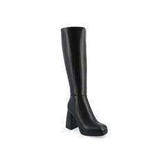 Journee Collection-Mylah Boot Make a stunning style statement in the chic Mylah boot from Journee Collection. Besides its vintage chic profile, the tall boot has a chunky block heel and platform that additional lift. Edgy square toe adds to the style, while the Tru Comfort Foam keeps you cozy all day. Click here for Boot Measuring Guide. Knee-high Boots With Chunky Platform And Wide Calf, Chic Knee-high Boots With Chunky Platform And High Heel, Chic Knee-high Chunky Platform Boots, Chic Knee-high Boots With Chunky Platform, Wide Calf Chunky Platform Boots For Fall, Wide Calf Chunky Platform Knee-high Boots For Fall, Knee-high Platform Boots With Block Heel, Wide Calf Knee-high Platform Boots With Reinforced Heel, Fall Wide Calf Chunky Platform Knee-high Boots