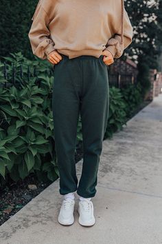 - Go for your goals in these trendy oversized joggers! - Unlined luxe material - An elastic waistline - An oversized silhouette that ends in ankle length elastic banded hemlines Green Pull-on Pants For Loungewear, Fall Leisure Sweatpants With Elastic Waistband, Green Joggers For Fall Loungewear, Trendy Green Leisure Sweatpants, Trendy Green Joggers For Streetwear, Trendy Green Streetwear Joggers, Green Trendy Streetwear Joggers, Green Winter Sweatpants For Leisure, Green Stretch Sweatpants For Leisure