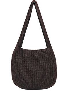 Casual Everyday Knitted Bags, Trendy Knitted Shoulder Bag, Trendy Crochet Bag For Everyday Winter Use, Casual Brown Bag For Winter, Casual Brown Winter Bag, Winter Casual Brown Shoulder Bag, Casual Knitted Crochet Travel Bag, Casual Brown Shoulder Bag For Winter, Casual Crochet Travel Bag