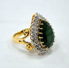 Vintage antique classic 18 K solid gold natural pear shape Emerald and VS G Diamond Ring. Fully handmade collection piece in very good condition. USA ring size-7.5 ( we can adjust size), size of top-19/25 mm, weight-10 grams, material- 18 K gold, natural Emerald, and Diamond. Teardrop Brilliant Cut Emerald Wedding Ring, Wedding Teardrop Emerald Ring With Brilliant Cut, Formal Green Pear-shaped Rings, Teardrop Emerald Ring For Formal Occasions, Pear-shaped Emerald Ring For Anniversary, Pear-shaped Emerald Anniversary Ring, Pear-shaped Brilliant Cut Emerald Ring, Formal Green Pear-shaped Diamond Ring, Exquisite Pear-shaped Diamond Ring Gift