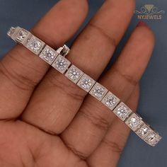 6 CT Simulated Diamond Tennis Bracelet, Solid 14K White Gold Bracelet, Anniversary Gift Bracelet, Bracelet Gift for Her Him, Wedding Jewelry by nyjewels on Etsy White Gold Bracelet, Tennis Bracelet, Bracelet Gift, Chain Link Bracelet, Fashion Bracelets, Colored Diamonds, Wedding Rings Engagement