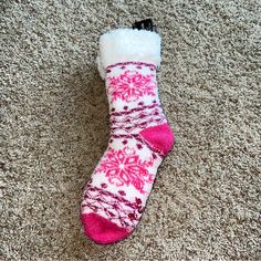 New With Tags! Fits Shoe Sizes 4-10 Super Soft Pink Socks For Indoor Use, Soft Pink Indoor Socks, Comfy Snug Pink Socks, Cozy Purple Winter Socks, Comfy Warm Pink Socks, Comfy Pink Socks For Stocking Stuffers, Cozy Warm Pink Socks, Comfy Pink Winter Socks, Warm Pink Winter Socks