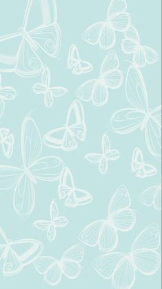 a blue background with white butterflies on it